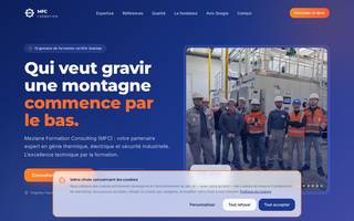 Page d'accueil du site Meziane Formation Consulting : organisme de formation Qualiopi à Feignies (froid, climatisation, électricité, sécurité).